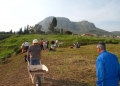Excavation site from north with Acrocorinth.