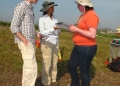 Mark Hammond, Reema Habib, and Katie Lamberto discussing field procedures.