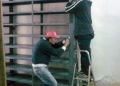 Dismantling dexion shelves for their transportation to the Stoa of Attalos.