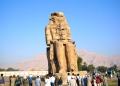 Watching the conservators at work on one of the Colossi of Memnon.