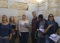 Students in the interior of the Temple of Athena Nike