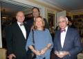 Judge Leo Milonas, Helen Milonas, Nicholas Bacopoulos, and Stathis Andris at the reception following the lecture