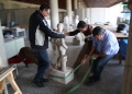 Each item was carefully moved out of the Stoa