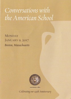 Dr. Zeder’s and Dr. Karkanas’ talk at the Boston Athenaeum, January 2017
