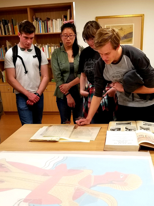 Students from the University of Victoria at the School's Archives