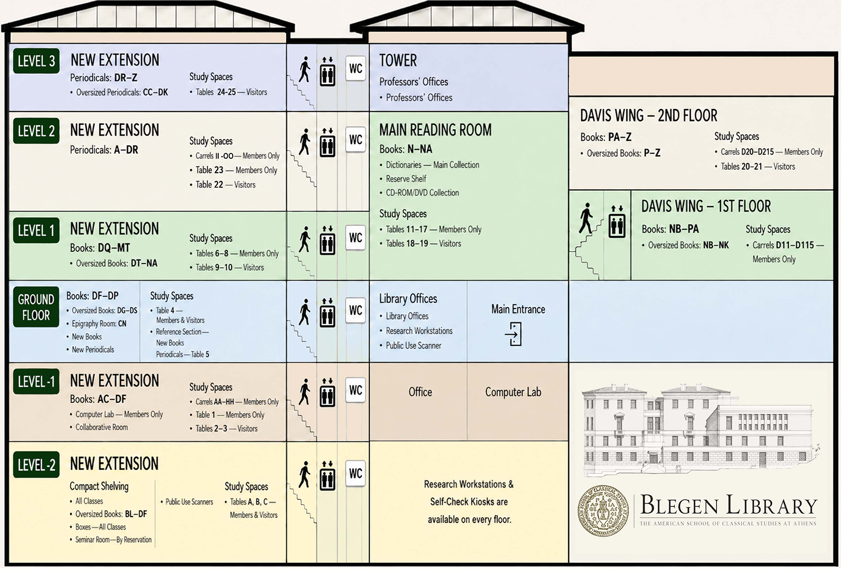 Blegen Library Complete Floor Plan