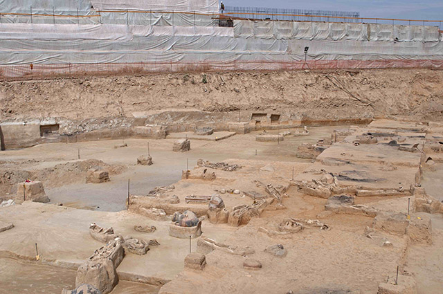 General view of parts of the cemetery showing the variation of burial practices 