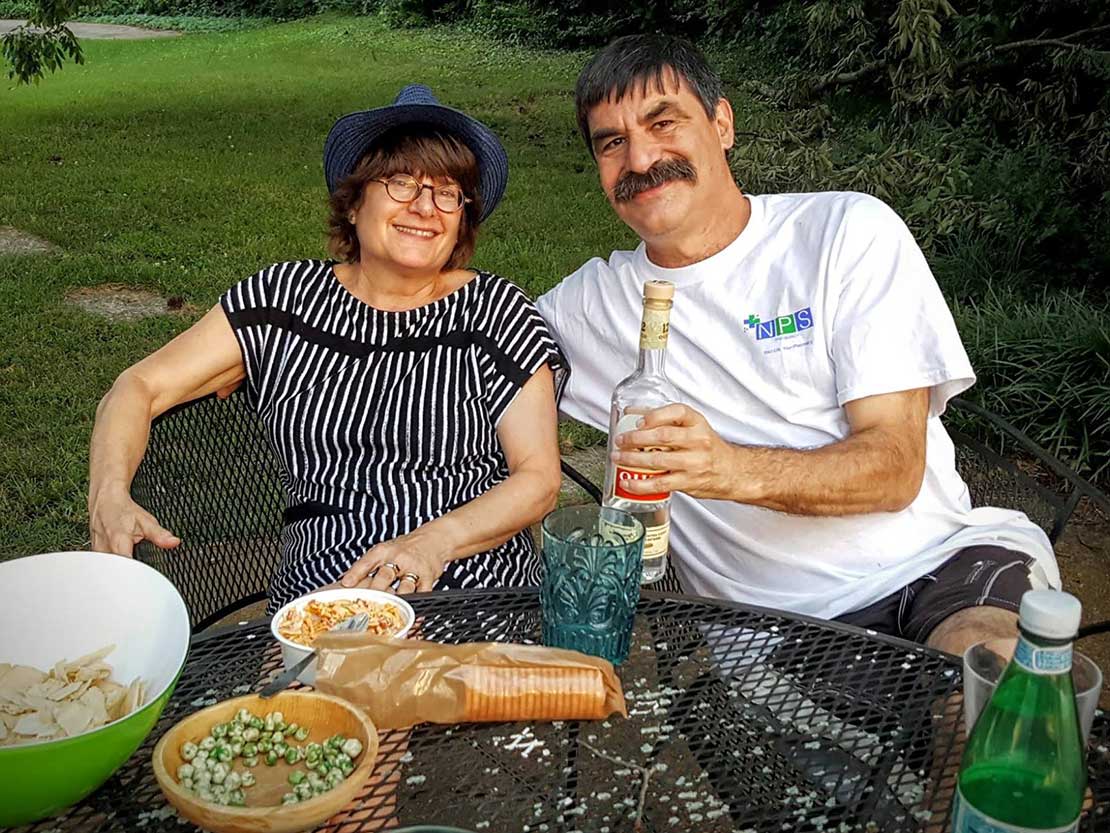 Barbara Tsakirgis and Jerry Spinrad Enjoy Ouzo