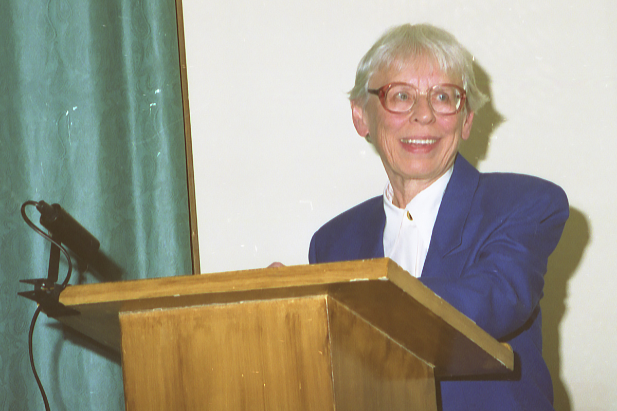 Eve Harrison at the Podium