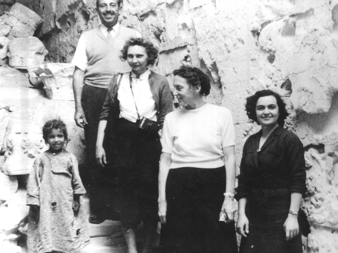 Virginia Grace (second from right) and Maria Petropoulakou (at right) in Egypt