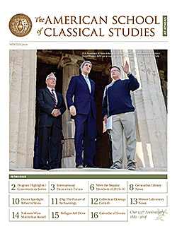 Winter 2016 edition of the ASCSA Newsletter