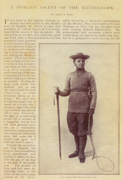 Annie S. Peck, first woman student at ASCSA in 1885-1886