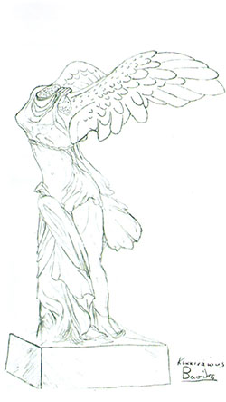 winged victory of samothrace drawing