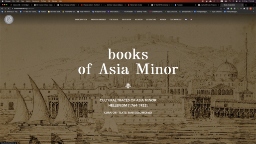 Books of Asia Minor. Cultural Traces of Asia Minor Hellenism [1764-1922]: Virtual Exhibition